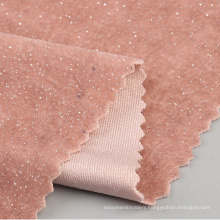 Custom spandex foil polyester garment velvet foiled glitter velour fabric
